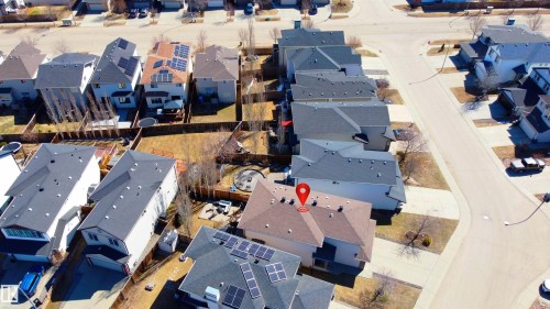 Aerial perspective showcasing a residential street with detached homes - 22064 95 Avenue, Edmonton, AB - Outdoor With View
