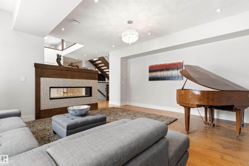 12420 Grand View Drive, Edmonton, AB - Indoor Photo Showing Living Room With Fireplace