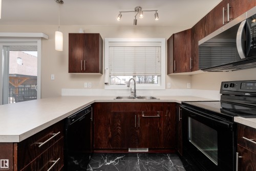 17 5260 Terwillegar Boulevard, Edmonton, AB - Indoor Photo Showing Kitchen With Double Sink