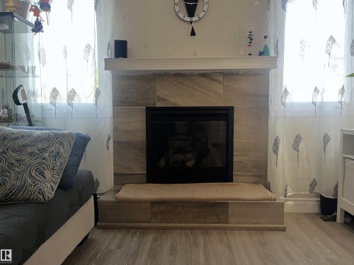 18160 96 Avenue, Edmonton, AB - Indoor Photo Showing Living Room With Fireplace
