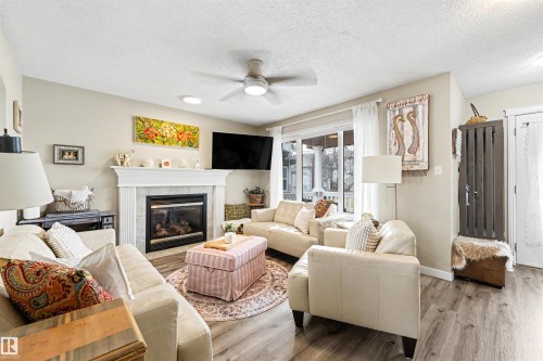 5432 203 Street, Edmonton, AB - Indoor Photo Showing Living Room With Fireplace