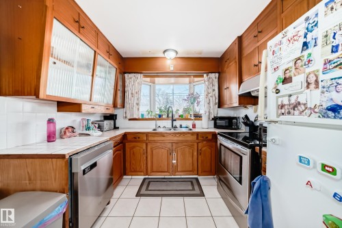 12106 48 Street, Edmonton, AB - Indoor Photo Showing Kitchen With Double Sink