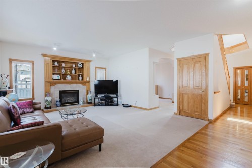 8608 160A Avenue, Edmonton, AB - Indoor Photo Showing Living Room With Fireplace