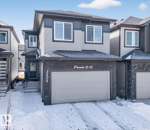 Modern two-story residence featuring a dark gray roofline - 3605 42 Avenue, Beaumont, AB - Outdoor