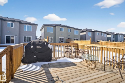 Expansive wood deck with full railing - 3605 42 Avenue, Beaumont, AB - Outdoor With Deck Patio Veranda With Exterior