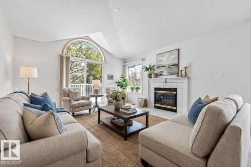 156 Oeming Road, Edmonton, AB - Indoor Photo Showing Living Room With Fireplace