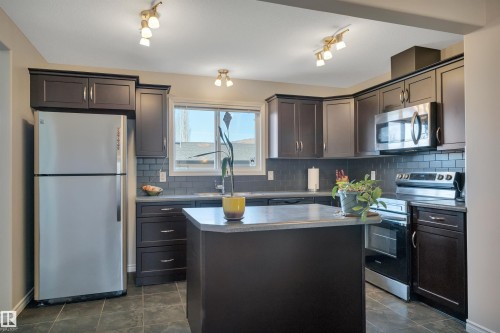 355 Secord Boulevard, Edmonton, AB - Indoor Photo Showing Kitchen With Double Sink
