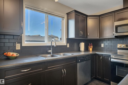 355 Secord Boulevard, Edmonton, AB - Indoor Photo Showing Kitchen With Double Sink