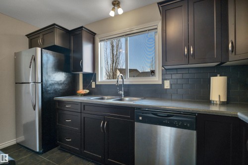 355 Secord Boulevard, Edmonton, AB - Indoor Photo Showing Kitchen With Double Sink