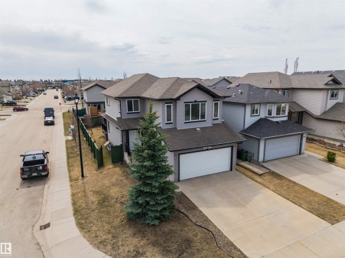 Aerial view of corner lot property. - 20813 96A Avenue, Edmonton, AB - Outdoor
