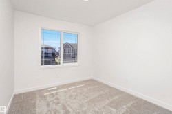 Bright room featuring a multi-pane window, neutral carpet flooring, white walls, and recessed lighting - 