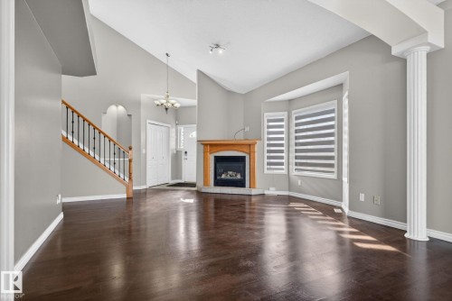 15913 78 Street, Edmonton, AB - Indoor Photo Showing Living Room With Fireplace