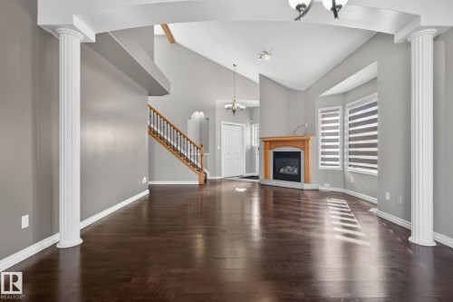15913 78 Street, Edmonton, AB - Indoor Photo Showing Living Room With Fireplace