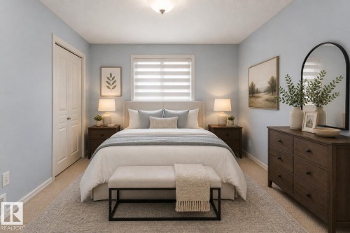Virtually Staged - 8706 175 Avenue, Edmonton, AB - Indoor Photo Showing Bedroom