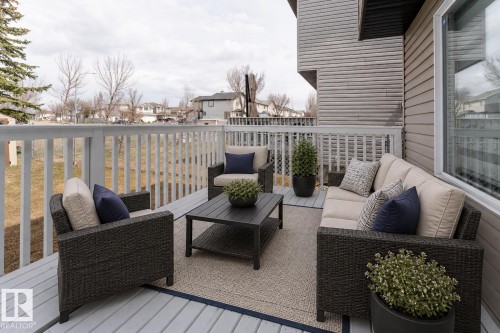 Deck is virtually staged. - 8706 175 Avenue, Edmonton, AB - Outdoor With Deck Patio Veranda With Exterior