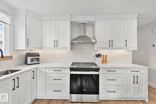 15011 77 Avenue, Edmonton, AB - Indoor Photo Showing Kitchen With Upgraded Kitchen