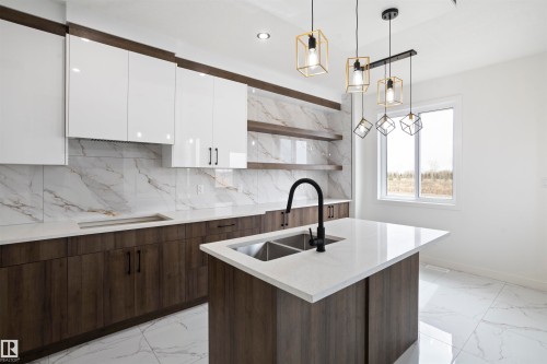 3013 8 Avenue, Edmonton, AB - Indoor Photo Showing Kitchen With Double Sink With Upgraded Kitchen