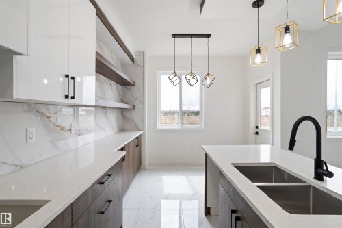 3013 8 Avenue, Edmonton, AB - Indoor Photo Showing Kitchen With Double Sink With Upgraded Kitchen