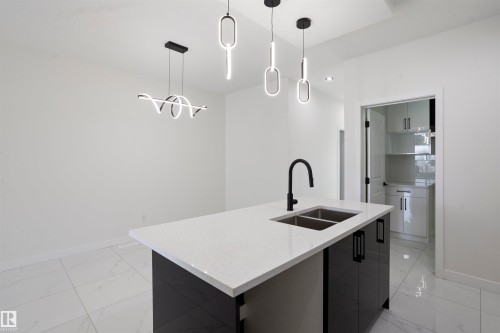 723 30 Street, Edmonton, AB - Indoor Photo Showing Kitchen With Double Sink With Upgraded Kitchen