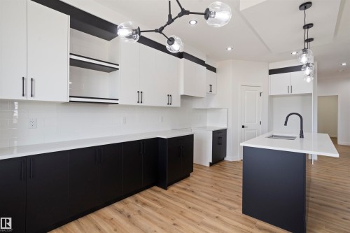 171 Munn Way, Leduc, AB - Indoor Photo Showing Kitchen With Double Sink With Upgraded Kitchen