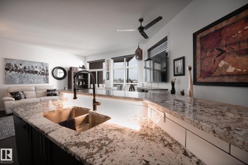 412 9503 101 Avenue, Edmonton, AB - Indoor Photo Showing Kitchen With Double Sink