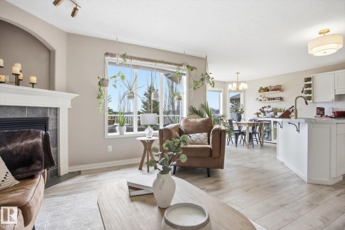33 Grayridge Crescent, Stony Plain, AB - Indoor Photo Showing Living Room With Fireplace
