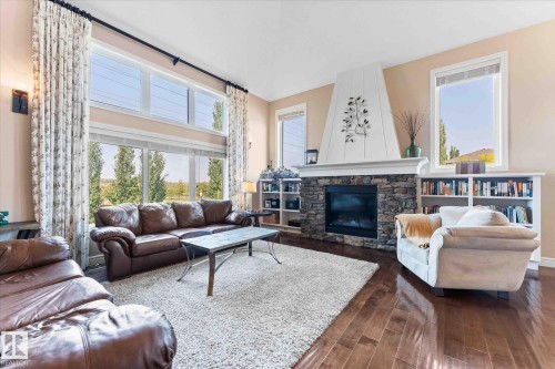 2 Vale Terrace, Fort Saskatchewan, AB - Indoor Photo Showing Living Room With Fireplace