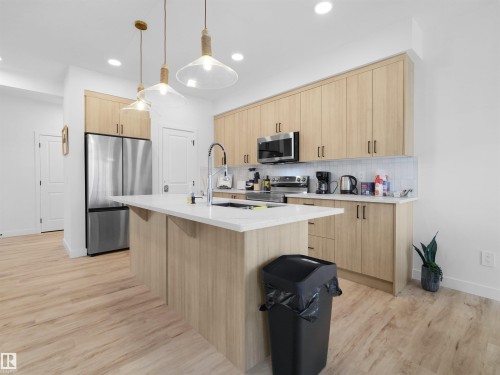 16252 19 Avenue, Edmonton, AB - Indoor Photo Showing Kitchen With Stainless Steel Kitchen With Upgraded Kitchen