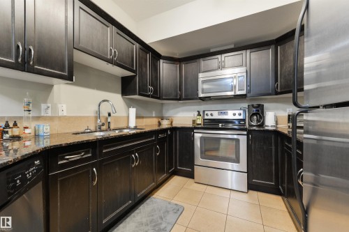 5 840 156 Street, Edmonton, AB - Indoor Photo Showing Kitchen With Stainless Steel Kitchen With Upgraded Kitchen