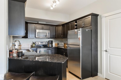 5 840 156 Street, Edmonton, AB - Indoor Photo Showing Kitchen With Stainless Steel Kitchen With Double Sink