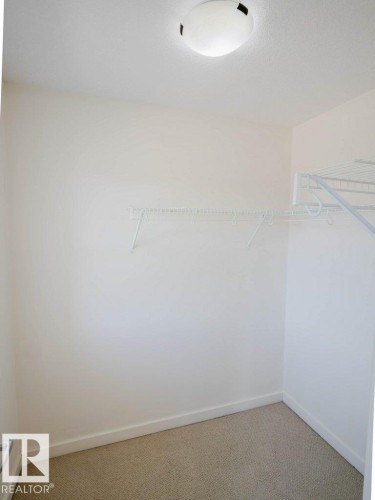 Walk-in closet featuring neutral carpet flooring, white walls, and a ceiling-mounted light fixture - 15867 11 Avenue, Edmonton, AB - Indoor With Storage