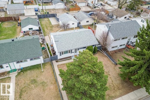 Aerial perspective showcasing multiple residential properties - 13107 133 Street, Edmonton, AB - Outdoor