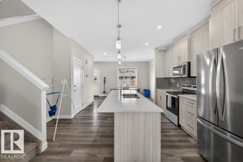5052 Chappelle Road, Edmonton, AB - Indoor Photo Showing Kitchen With Stainless Steel Kitchen With Double Sink With Upgraded Kitchen
