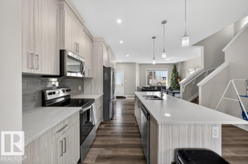 5052 Chappelle Road, Edmonton, AB - Indoor Photo Showing Kitchen With Stainless Steel Kitchen With Double Sink With Upgraded Kitchen