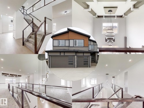 Modern architectural exterior featuring a two-car garage - 1707 18 Street Nw, Edmonton, AB - Indoor Photo Showing Other Room