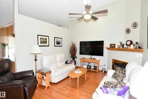 103 Lakeside Place, Leduc, AB - Indoor Photo Showing Living Room With Fireplace