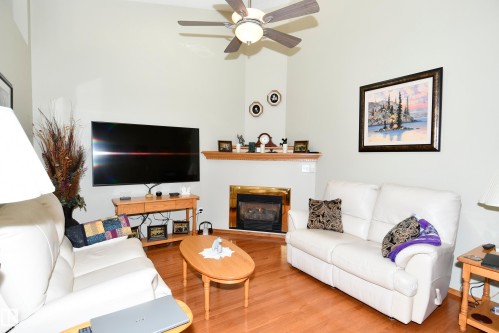103 Lakeside Place, Leduc, AB - Indoor Photo Showing Living Room With Fireplace