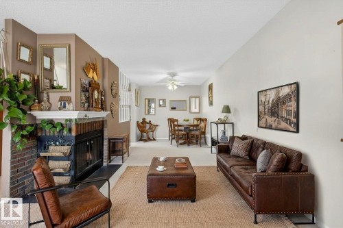 5780 172 Street, Edmonton, AB - Indoor Photo Showing Living Room With Fireplace