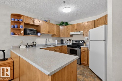 105 5212 25 Avenue Nw, Edmonton, AB - Indoor Photo Showing Kitchen With Double Sink