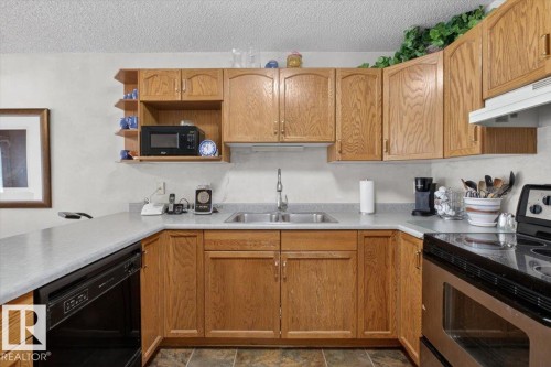 105 5212 25 Avenue Nw, Edmonton, AB - Indoor Photo Showing Kitchen With Double Sink