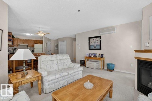 105 5212 25 Avenue Nw, Edmonton, AB - Indoor Photo Showing Living Room With Fireplace