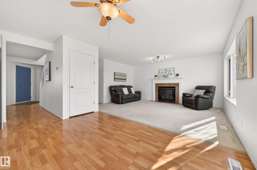 19019 49 Avenue, Edmonton, AB - Indoor Photo Showing Living Room With Fireplace