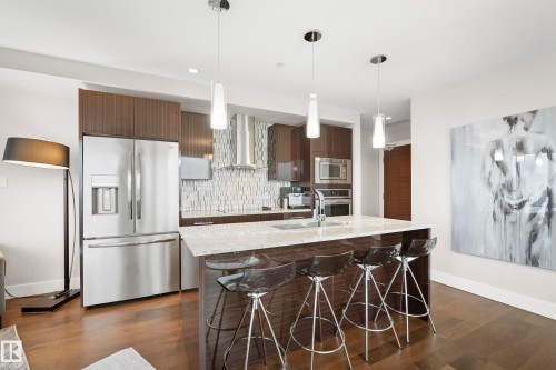 1901 11969 Jasper Avenue, Edmonton, AB - Indoor Photo Showing Kitchen With Upgraded Kitchen