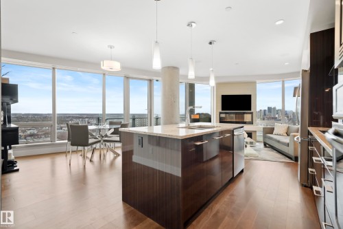 1901 11969 Jasper Avenue, Edmonton, AB - Indoor Photo Showing Kitchen With Upgraded Kitchen