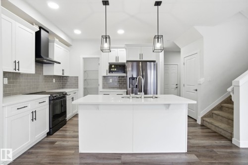 19732 28 Avenue, Edmonton, AB - Indoor Photo Showing Kitchen With Stainless Steel Kitchen With Upgraded Kitchen