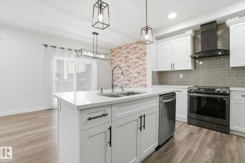 19732 28 Avenue, Edmonton, AB - Indoor Photo Showing Kitchen With Double Sink With Upgraded Kitchen