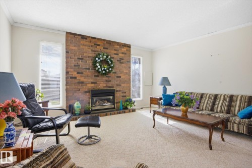 10667 65 Street, Edmonton, AB - Indoor Photo Showing Living Room With Fireplace