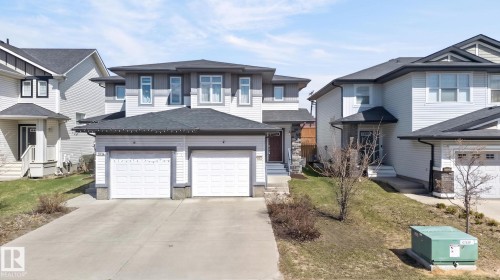Contemporary exterior with a multi-level design - 21722 99A Avenue Nw, Edmonton, AB - Outdoor With Facade