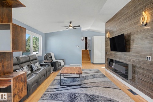 4109 44 Avenue, Stony Plain, AB - Indoor Photo Showing Living Room With Fireplace