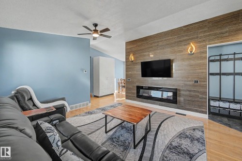 4109 44 Avenue, Stony Plain, AB - Indoor Photo Showing Living Room With Fireplace